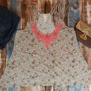 Daytrip Racerback Embellished Floral Tank